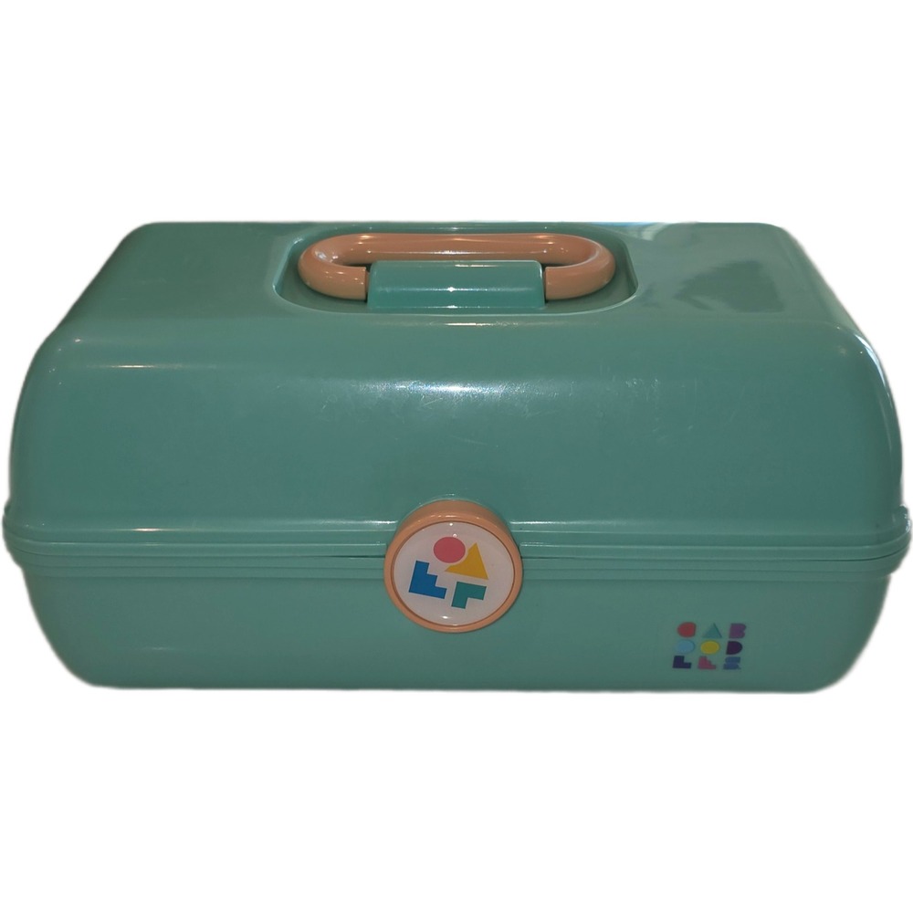 Caboodles On-The-Go Girl Makeup Case Seafoam Green Peach Vintage Style Organizer
